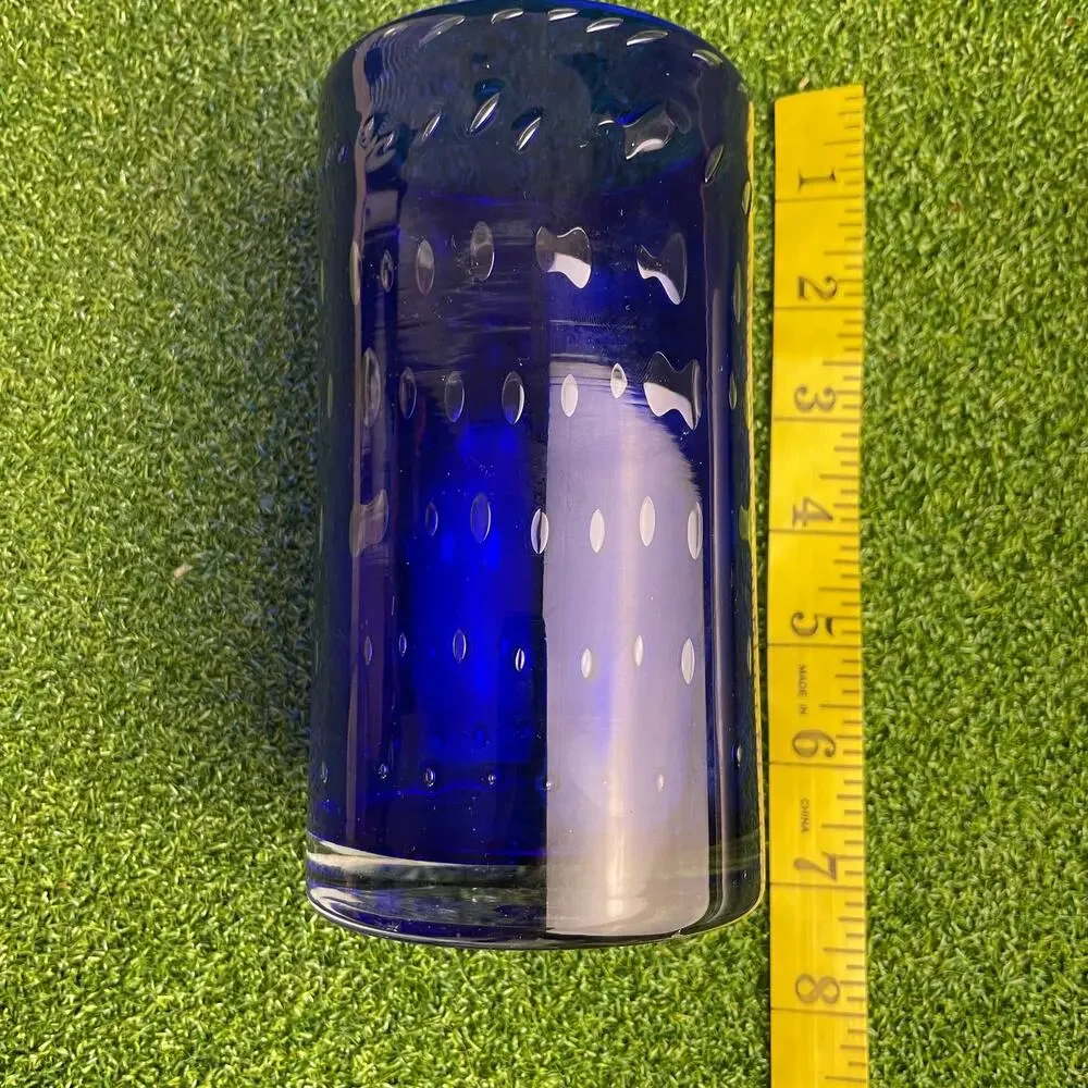 Vintage Zafferano Perle Blue Glass Tumbler
